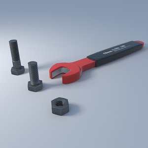 wrench bolt nut 3D