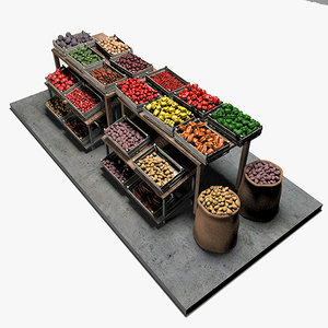 3D vegetable stand market table