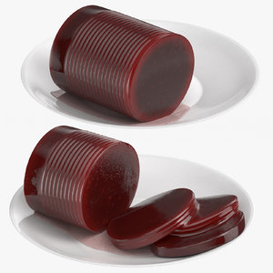 canned cranberry 3D model