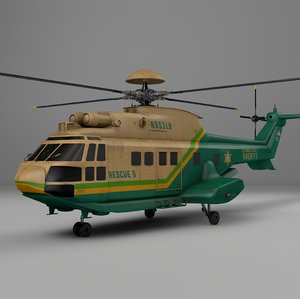 3D model eurocopter as332 la county