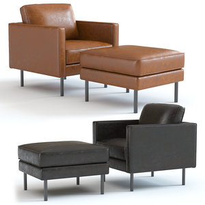 3D elm axel leather armchair