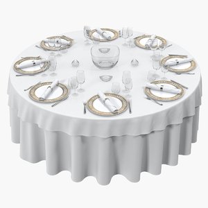 dining served table rounded 3D model