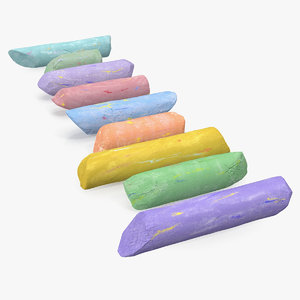 3D assorted colors playground chalk