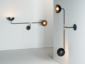 beaubien double shade wall lamp 3D model