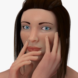 3D rigged female character real model
