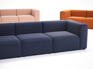3D model mags 3-seater sofa