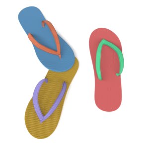 3D plastic sandal color model
