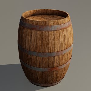 medieval wooden barrel 3D