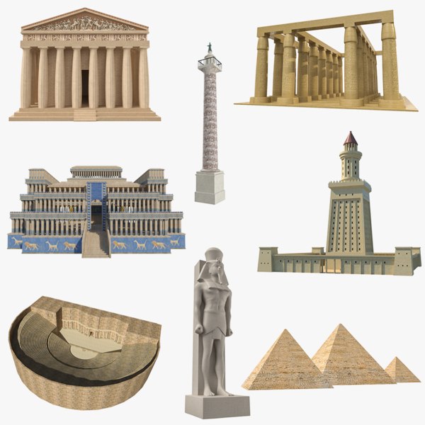 3D ancient buildings parthenon model