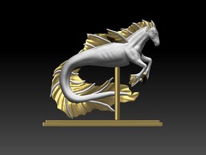3D seahorse horse sea