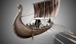 3D model drakkar viking ship