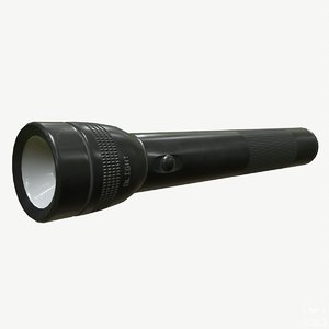 3D flashlight asset blender model