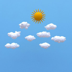 sun clouds 3D model