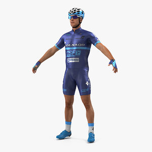 bicyclist t pose blue 3D