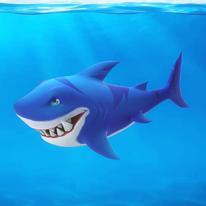 shark cartoon 3D model
