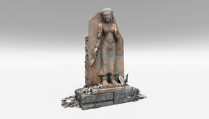 3D model female stone statue