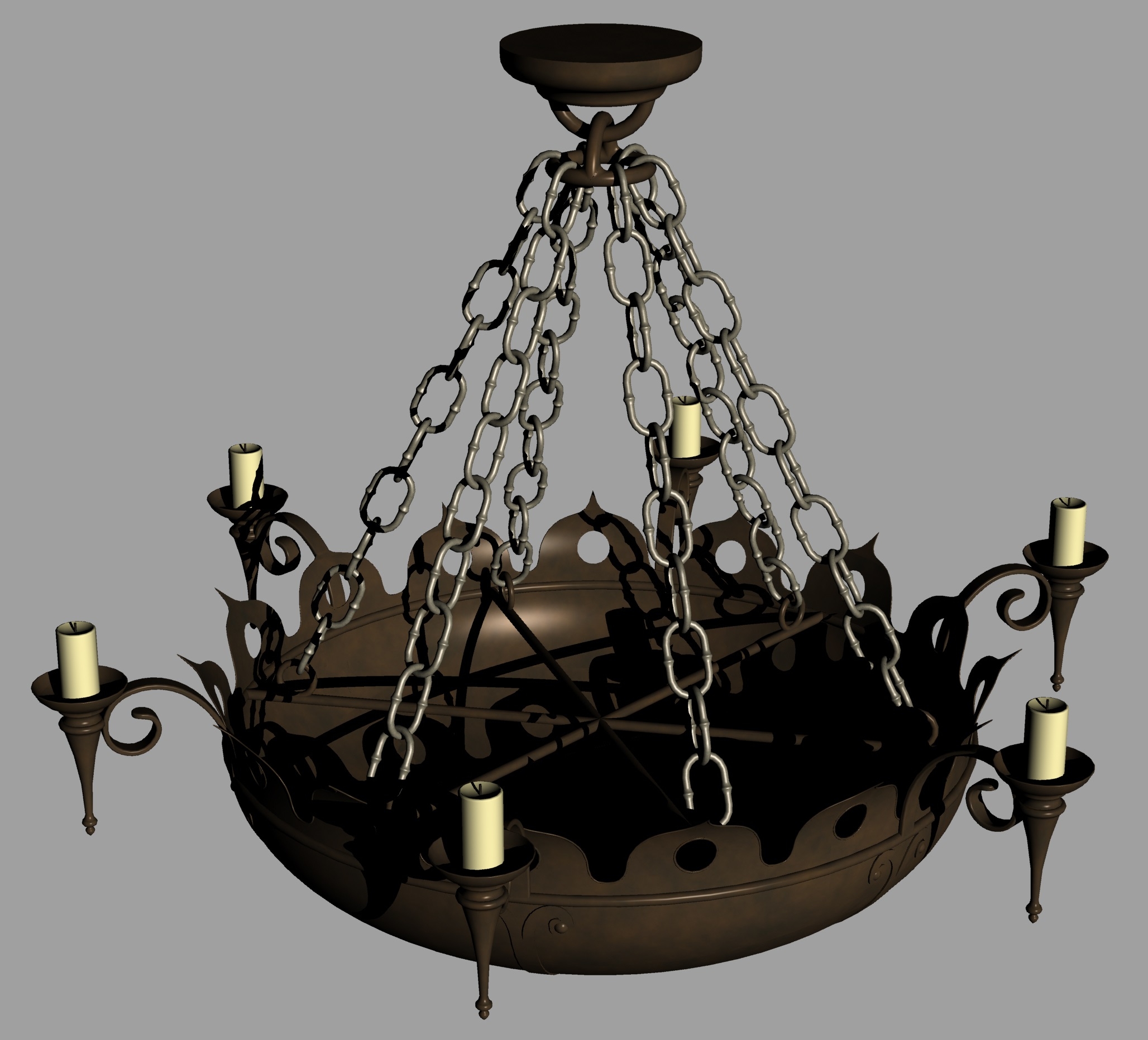 Free Medieval Candle Chandelier 3d Model Turbosquid 1389671