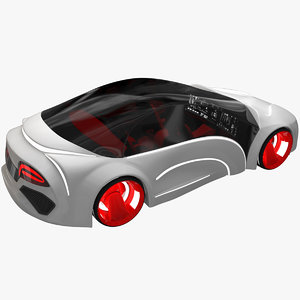 3D sci-fi futuristic future car
