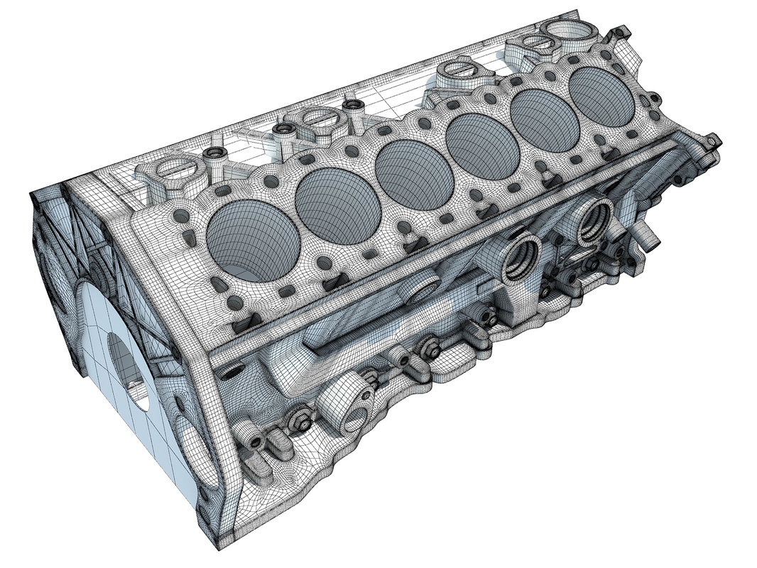3D v12 engine block model TurboSquid 1390155
