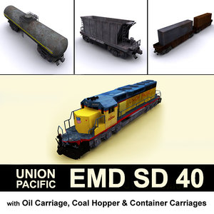 3D union pacific emd sd