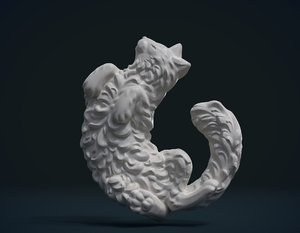 3D cat relief