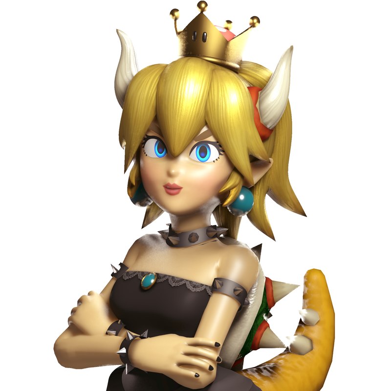 Bowsette rigged model TurboSquid 1390787