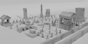 classic age cemetery 3D model