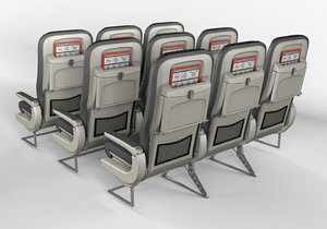 economy class seats airbus 320 3D