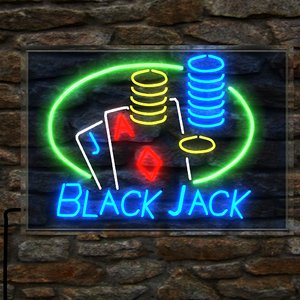 blackjack neon sign 3D