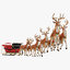 3D model santa reindeers