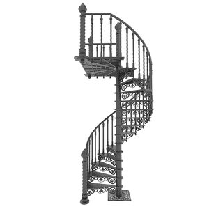 stairs spiral cast iron 3D model