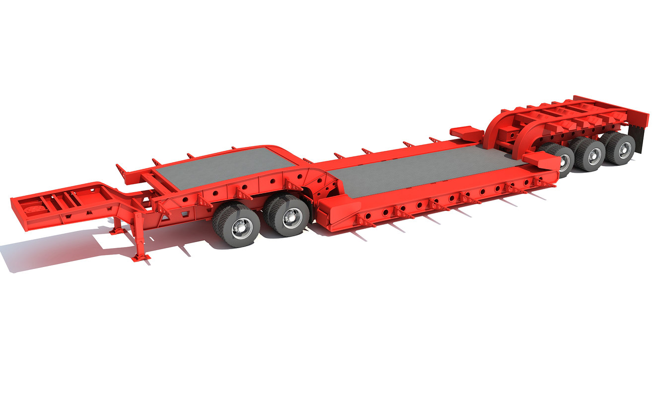 Lowboy trailer model - TurboSquid 1391281