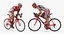 3D model cyclist athlete red suit