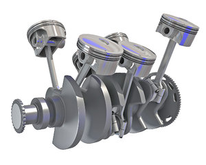 3D model v6 engine cylinders
