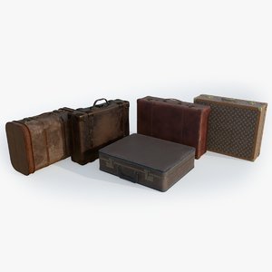 3D suitcase set model
