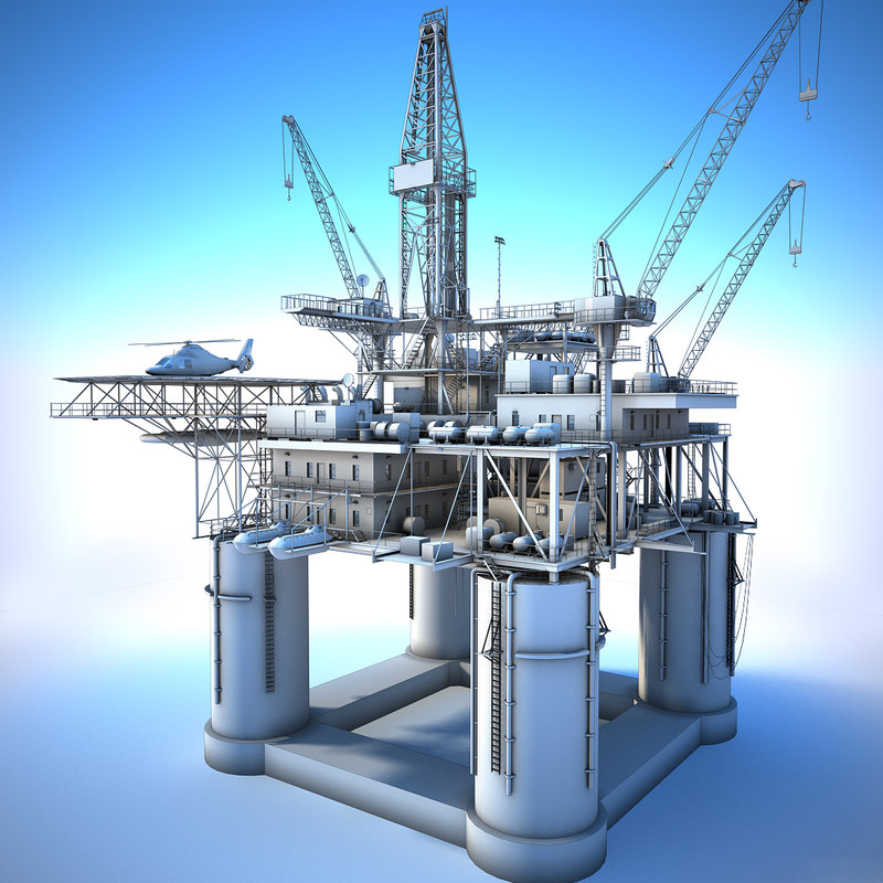 3D oil rig white model - TurboSquid 1391747