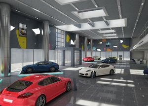 car dealership build 3D model