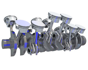 3D v12 engine cylinders