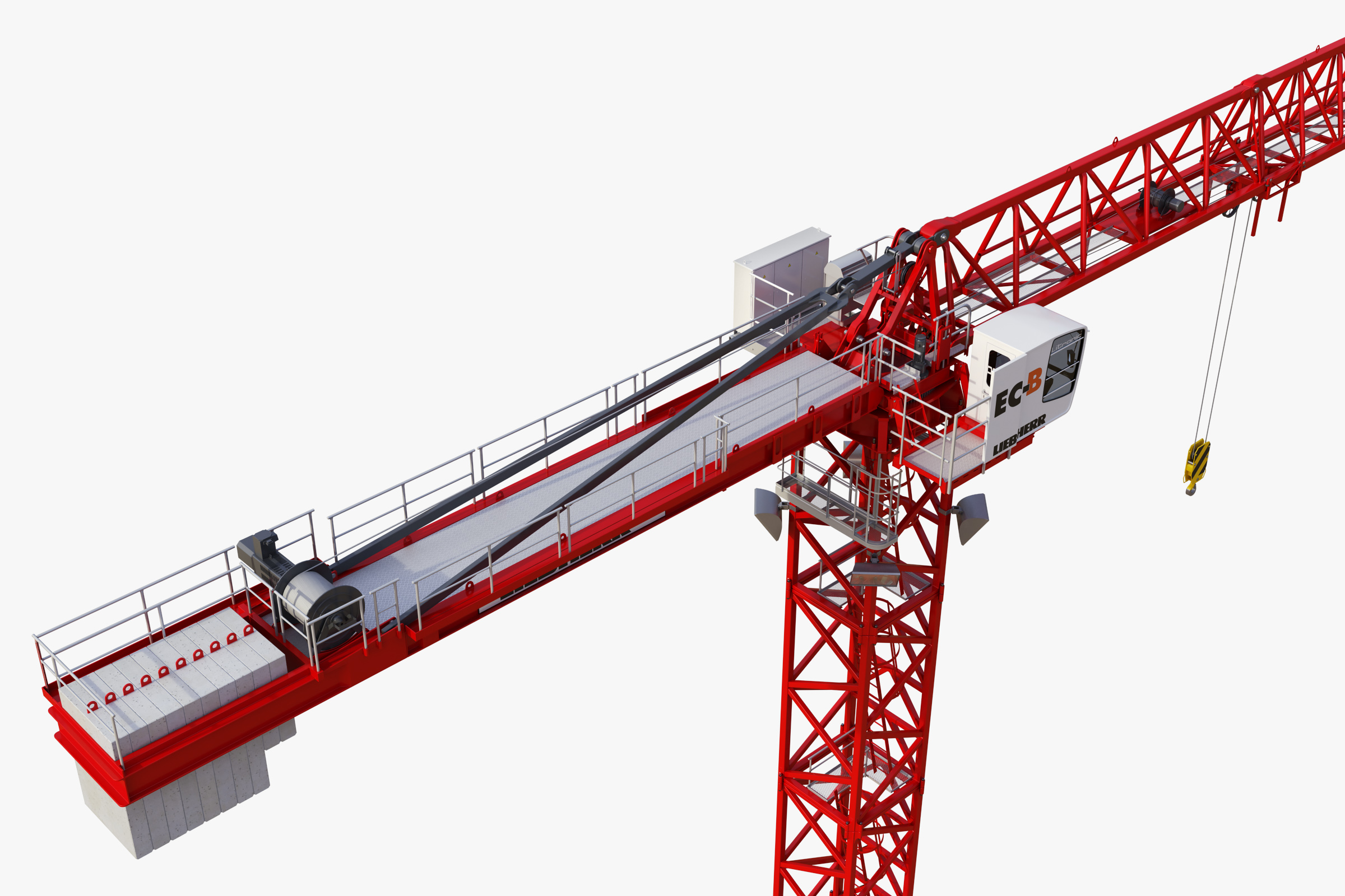 Modello 3D Gru a torre Liebherr 250 EC-B 12 Litronic Rigged ...