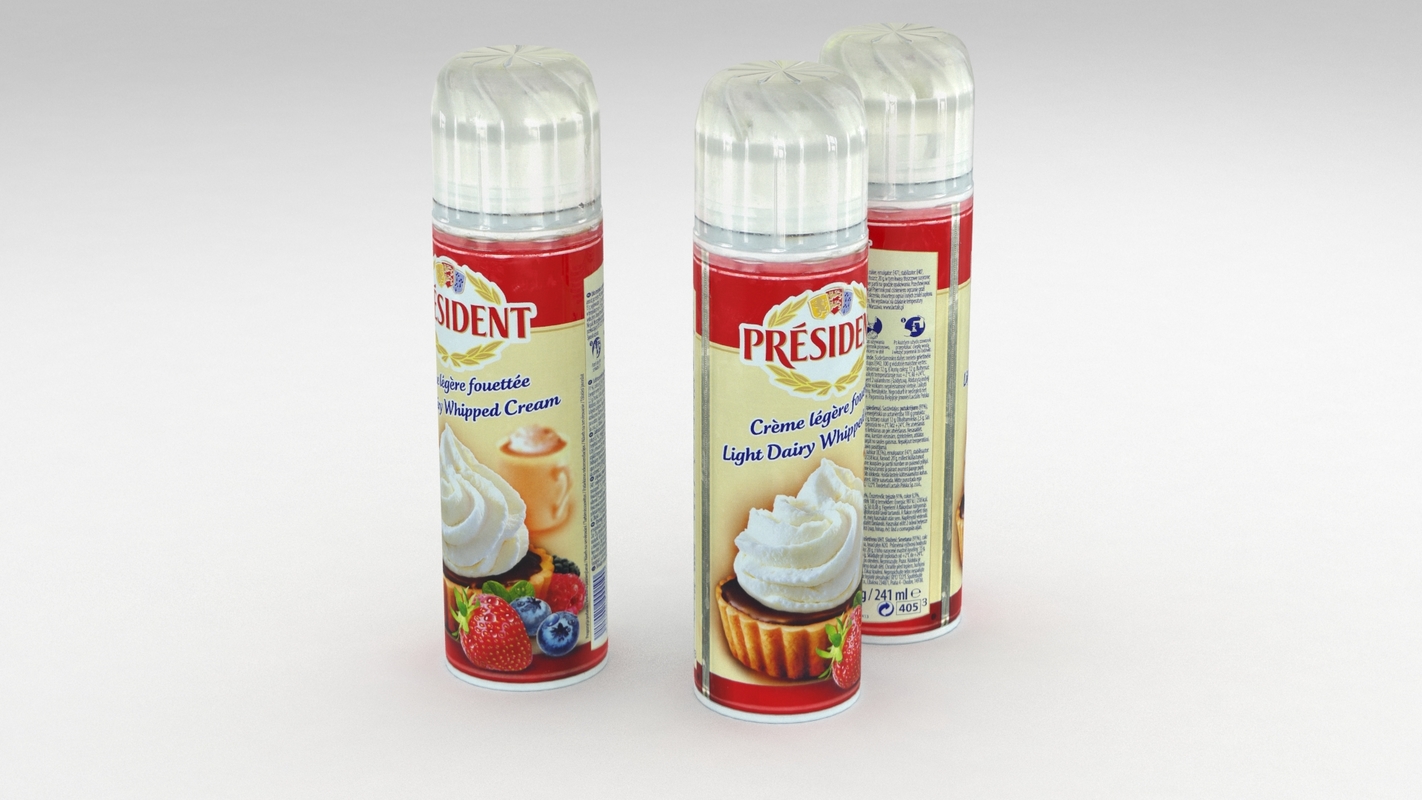 modelo 3d President Light Dairy Crema Batida Lata 250g TurboSquid 1391897