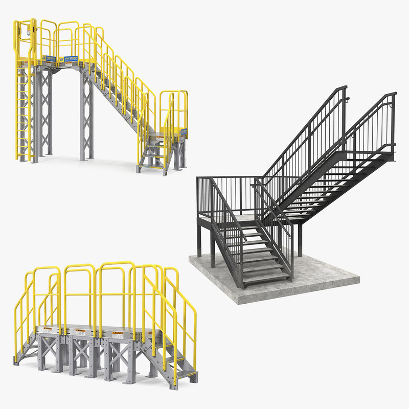 3D industrial stairs - TurboSquid 1391959