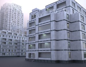 futuristic building model