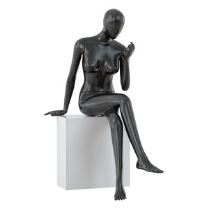3D abstract sitting woman mannequin model