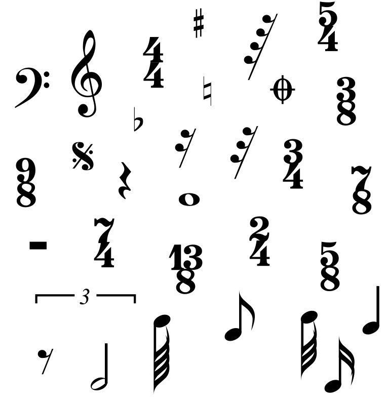 Shapes musical music symbols