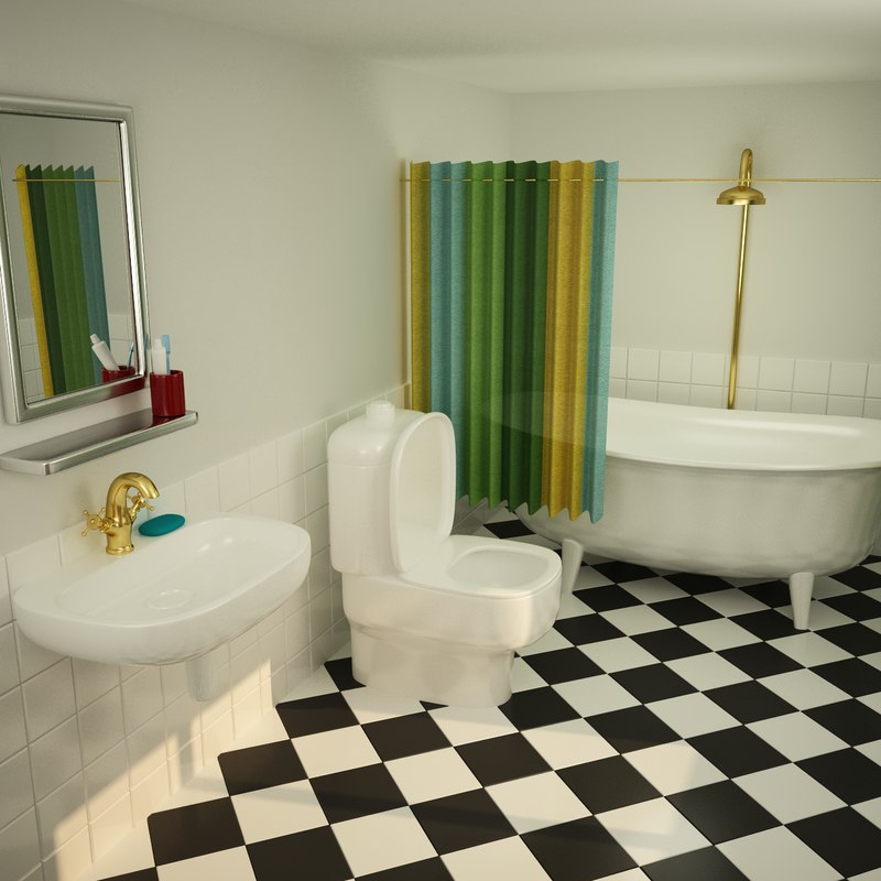 3D cartoon bathroom - TurboSquid 1392202