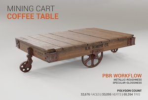 mining cart coffee table 3D model