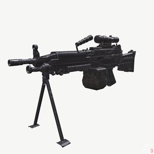 3D m249 machine gun model