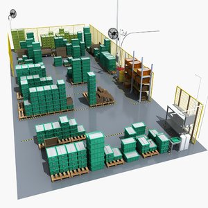 3D warehouse storage boxes