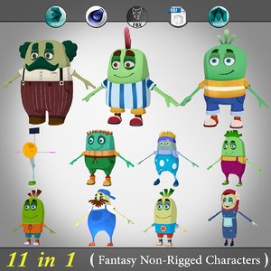 11 1 non-rigged cartoon character c4d