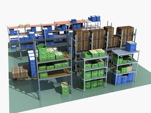 3D rack boxes model